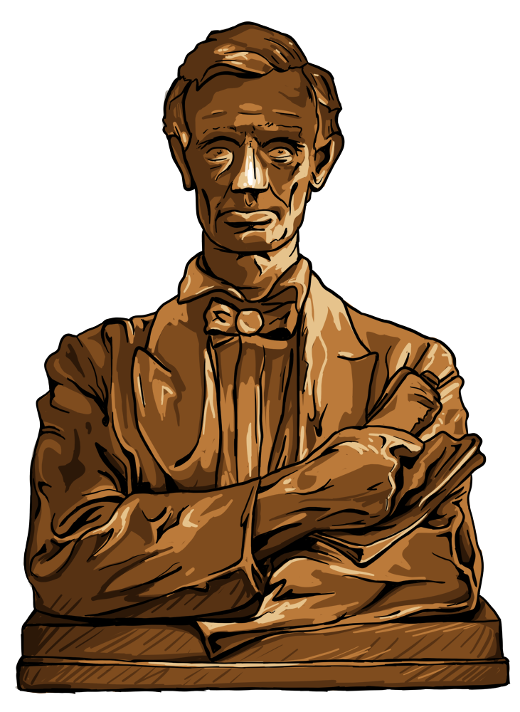 drawing of a statue of Abraham Lincoln